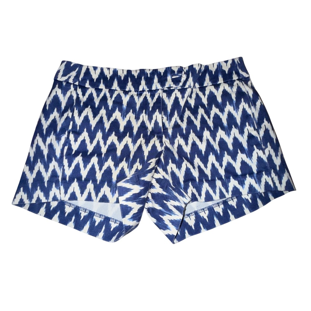 J. Crew‎ Stretch Ikat Print Shorts Women's Size 00 Blue White